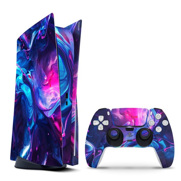 Decal Skin Compatible with PS5 (Disc) - Abundant Fluid Art (Decal Only)