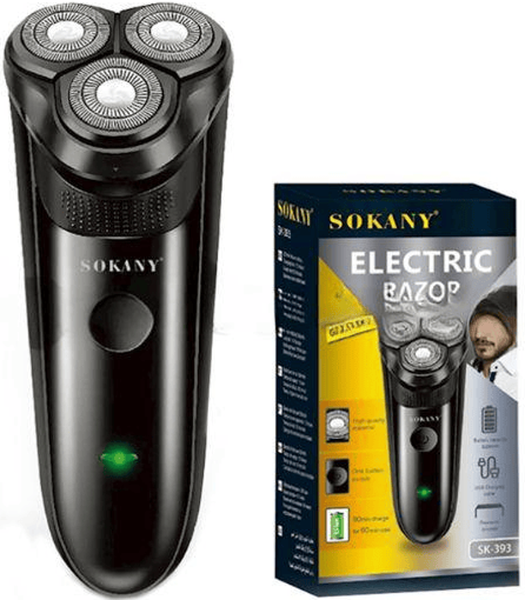 Sokany 3 Head Electric Razer With Trimmer - Rechargeable