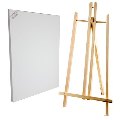 Art Set - Paint Brush & Palette Set, A3 Canvas Wood Mounted & Desk Easel, Shop Today. Get it Tomorrow!