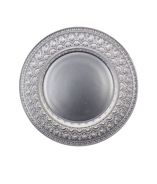 Irena Plate Ivy 33cm Light Grey &amp; Silver