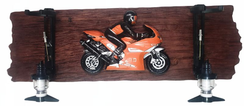 2 x Optic Superbike (Orange) Sleeper Wood Liquor Dispenser - Light wood