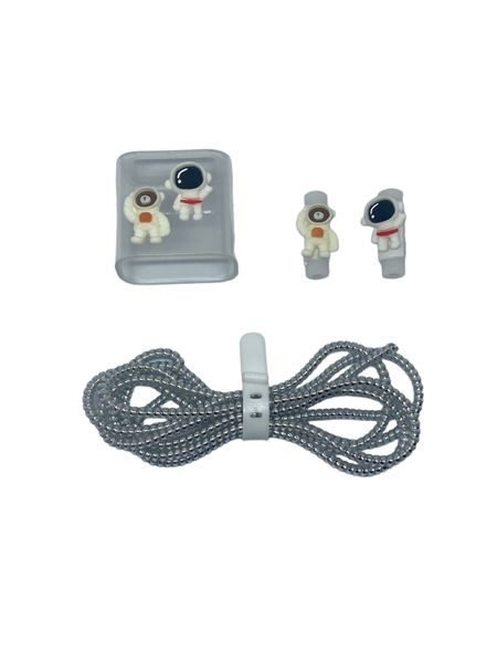 5pc Astronaut Decor Charger and Cable Protector Set