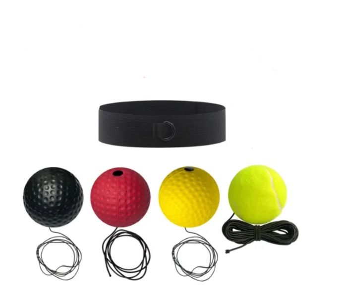 Boxing Reaction Ball Set, 4 Balls, Head-Mounted Boxing Ball, Adjustable