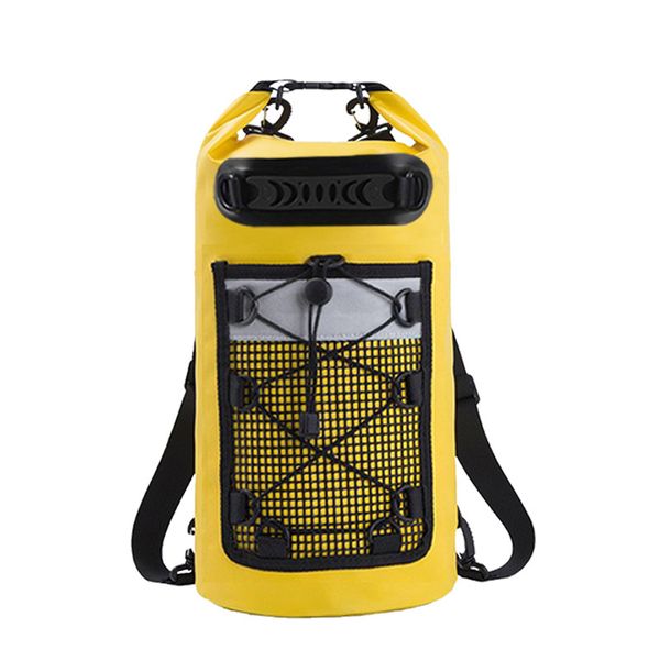 20L Waterproof Dry Bag Backpack Floating Portable Outdoors - Yellow