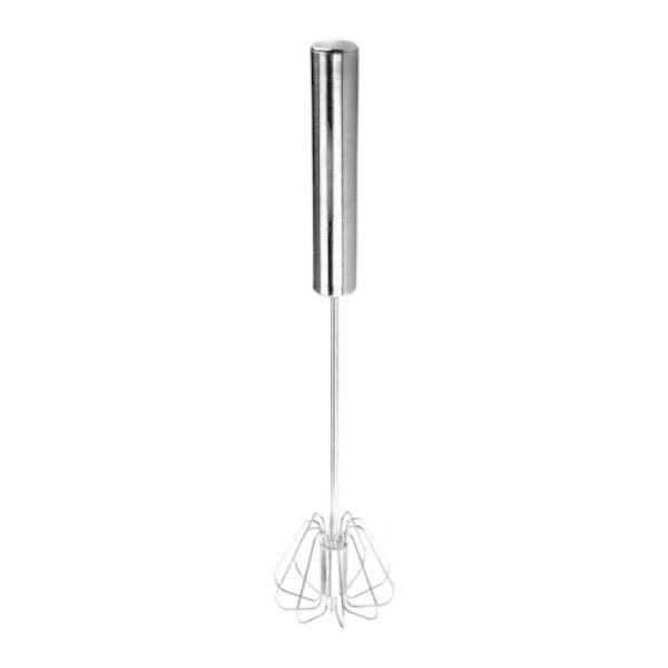 Medium Size Stainless Steel Hand Push Whisk - Silver