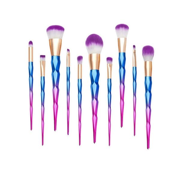 10 Piece Diamond Makeup Brushes Set Eyeshadow Brush Kit