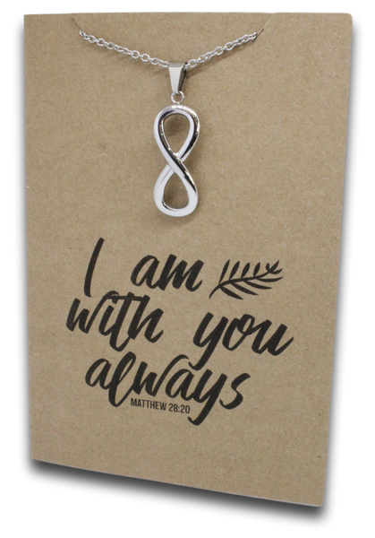 Stainless Steel Necklace On Message Card-Infinity Always