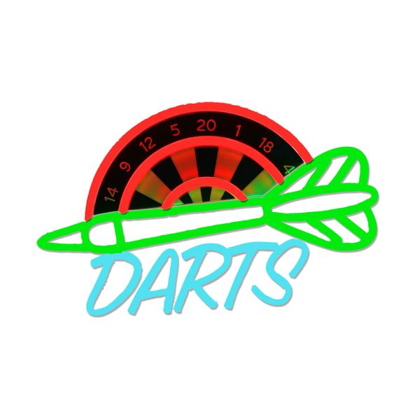 Darts Neon Light, Dimmable LED Dart Neon Wall Sign USB Powered, Decorations