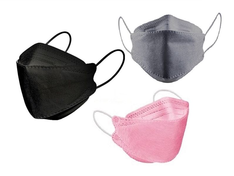 KF94 Face Mask-Black/Grey/Pink Double Wrapped Packaging (Pack of 13+13+13)