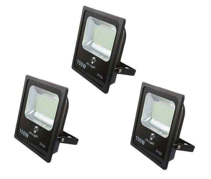 Set Of 3 LED 100w SMD Flood Light Spot Light Outdoor Light