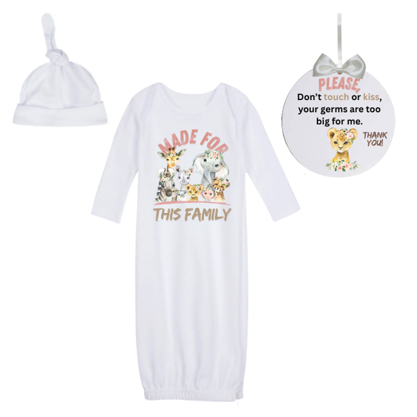 Newborn Going Home Outfit -Sleeping bag &amp; 'No kiss sign'-Wild one girl