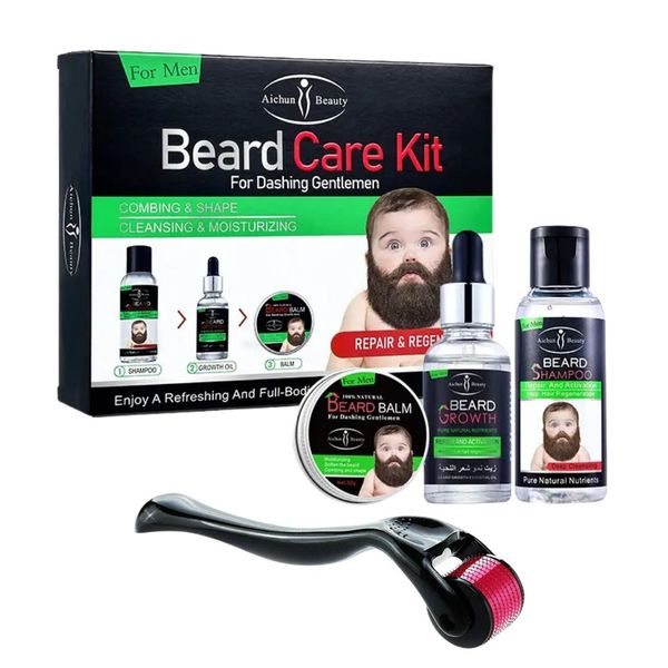 Aichun Beauty Beard Care Products And Derma Roller With Argan Oil