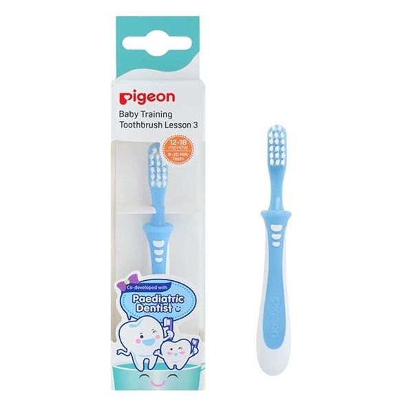 Pigeon Soft Bristles First Teeth Training Toothbrush Lesson 3 12-18m