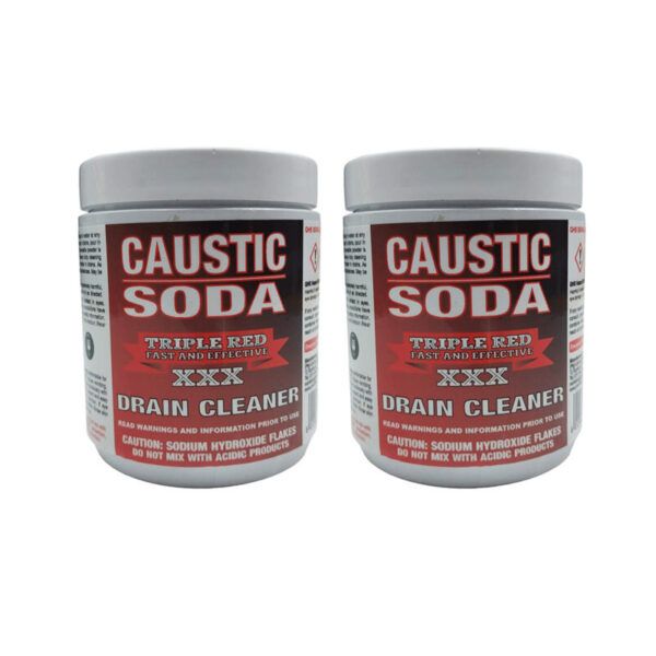 TRIPLE RED Caustic Soda Drain Cleaner Flakes 500g ( 2 Pack )