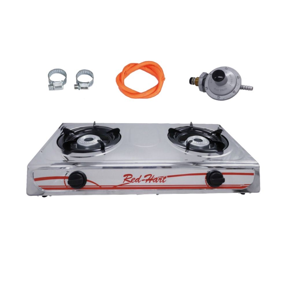 2 - Plate Stainless Steel Gas Stove with Pipe and Regulator | Shop ...