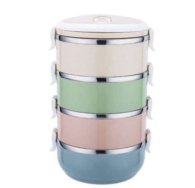 Reusable Stackable Food Container Insulated , Stainless Steel 4 Layers