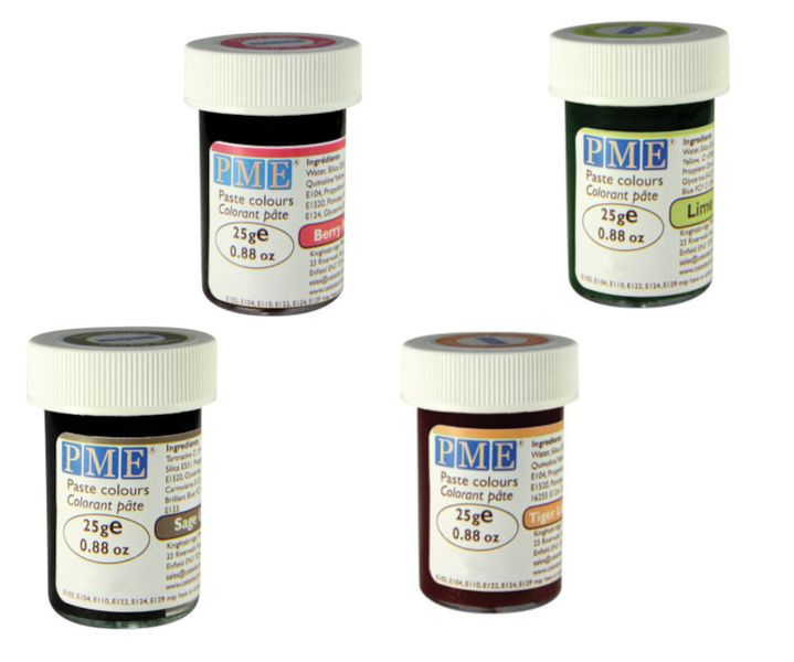 PME Cake Icing Colouring Gel - Green / Red / Orange / Sage Green
