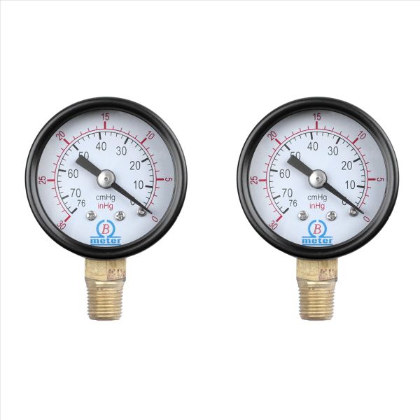 2X Male Threaded Pneumatic Air Vacuum Pressure Gauge 30/0Hg