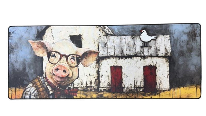 Versatile Desk/Kitchen/Bar Mat - Proud Farmer Pig