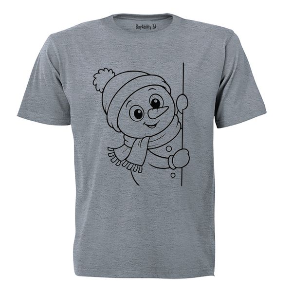 Peeking Snowman - Adults - T-Shirt