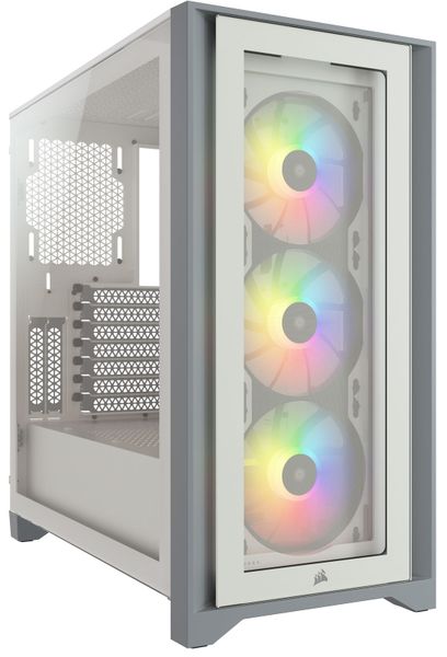 Corsair iCUE 4000X RGB Tempered Glass Mid-Tower ATX Case - White