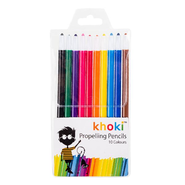 Khoki - Art &amp; Craft - Propelling Crayons - Retractable - Thick - 10 Piece