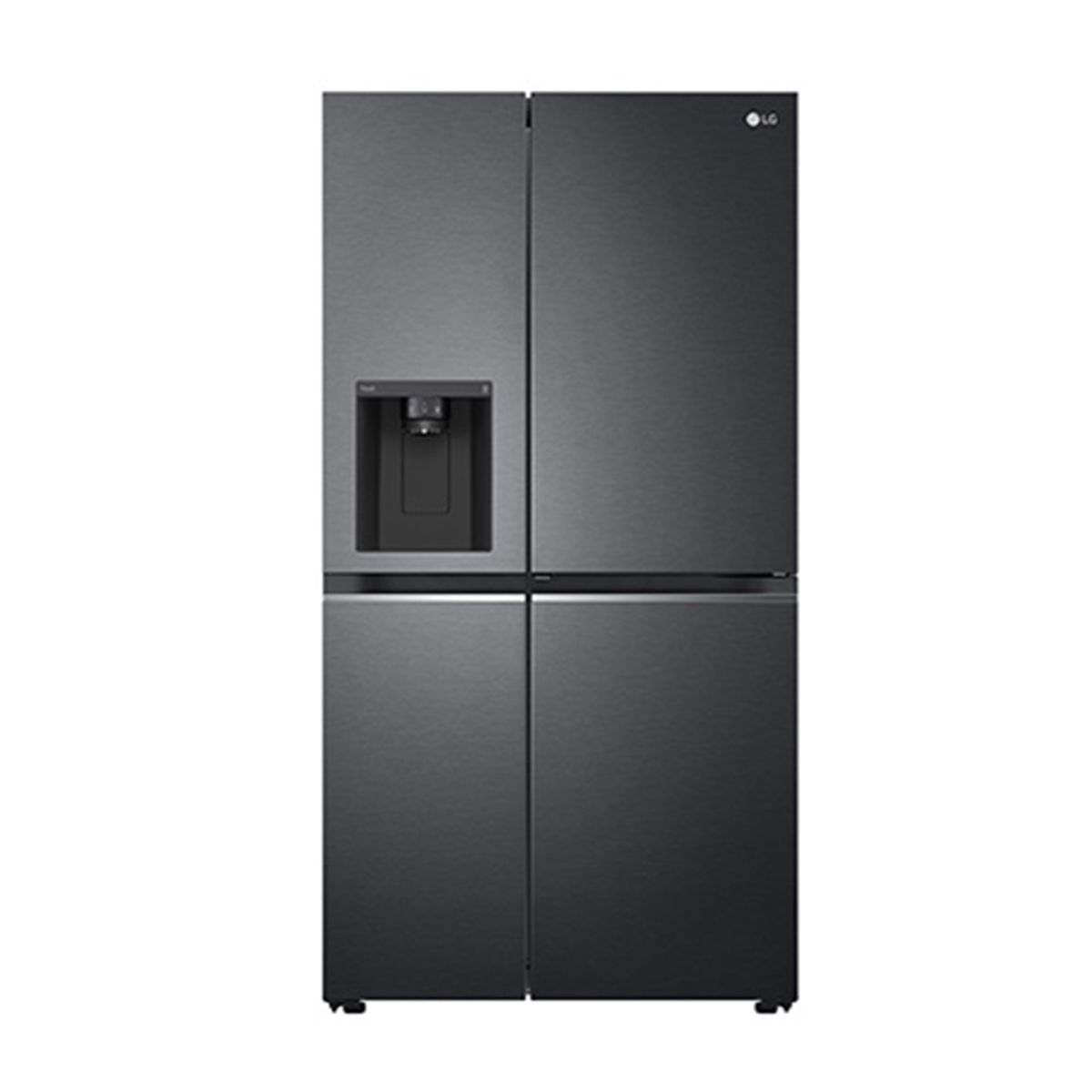 LG - LG 611L Matt black Door in door side by side fridge - GC-J257SQKS