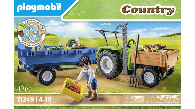 Playmobil Tractor With Trailer