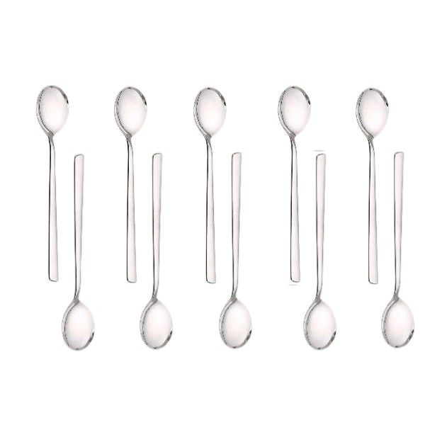 10-Piece Stainless Steel Spoon Set - Silver