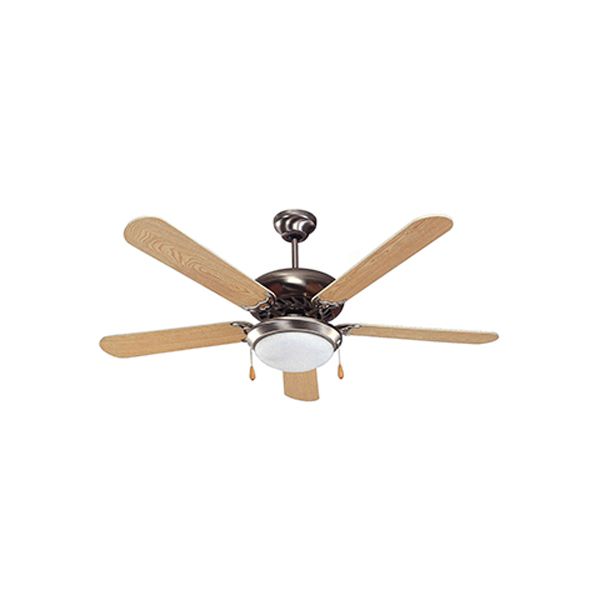Radiant - Ceiling Light Fan Chrome &amp; Light Wood