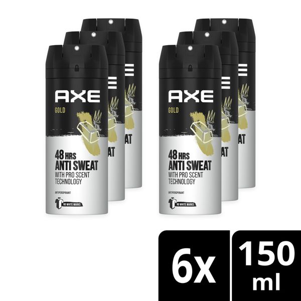 AXE Gold Antiperspirant Deodorant Body Spray 6x150ml