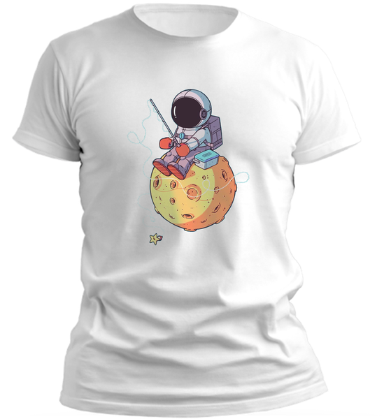 PepperSt Men's White T-Shirt - Moon Man