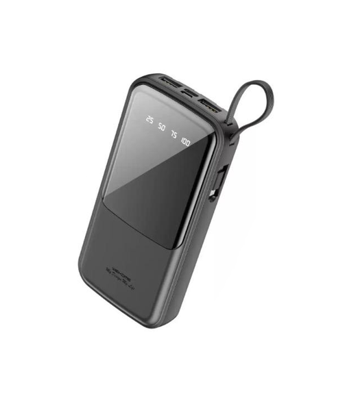 10000mAh Digital Display Powerbank With 4-In-1 Cable &amp; Phone Holder Black