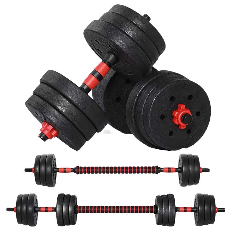 Plastic Cement Mixture Adjustable Dumbbell with Barbell | Shop Today ...