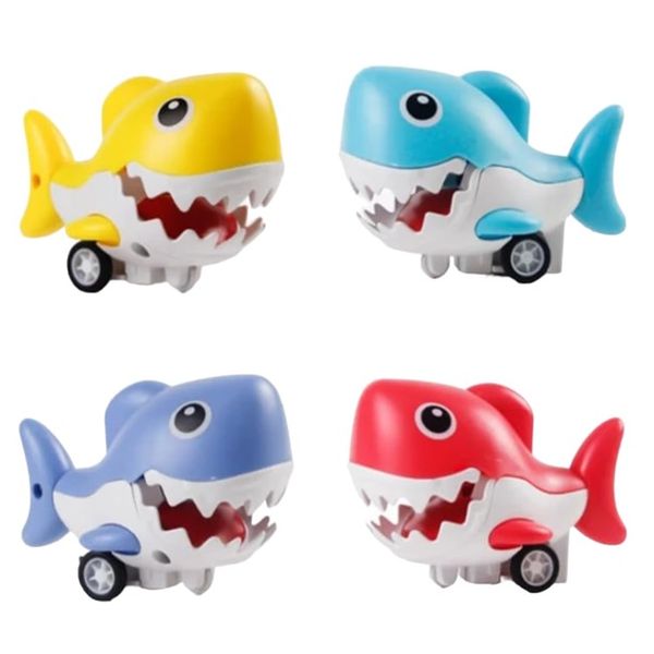 Kids Mini Press and Go Cars - Sharks (4 Piece)