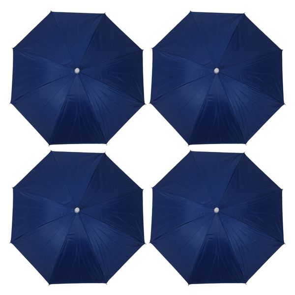 4pcs 26 inch Diameter Elastic Band Fishing Headwear Umbrella Hat Dark Blue