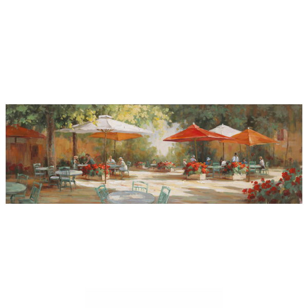 Painted Canvas - Street Scene - Blossom Cafe' II - 1800mmx600mm