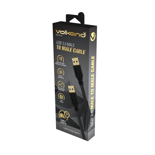 Volkano USB 3.0 A to A Cable 1.8m - High-Speed Data Transfer (Black)