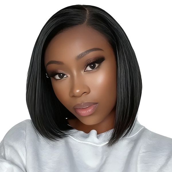 Geebuy Straight Bob Wig 10 Inch - Easy Wear 13x4 Glueless Lace