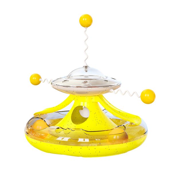 Interactive Cat Toy Cat Food Leaking Toy Cat Food Tumbler Track with Balls