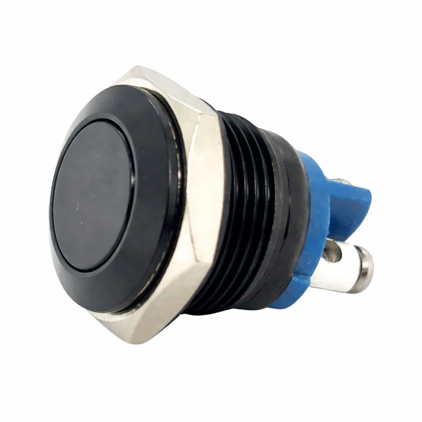 Cyberdyne Metal Flat Head Push-Button Switch (Black).