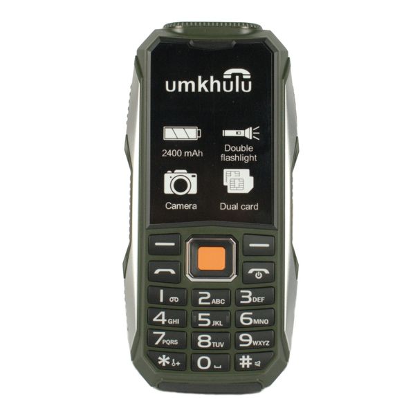 umkhulu A396 Rugged Phone - Dual Sim - Big Torch - 2.4inch Colour LCD