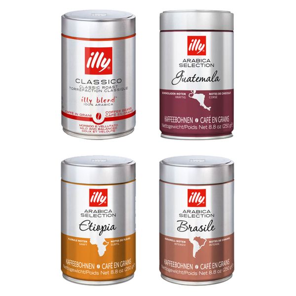 illy Coffee Beans Assorted Combo Pack - 4 x 250gr Tins