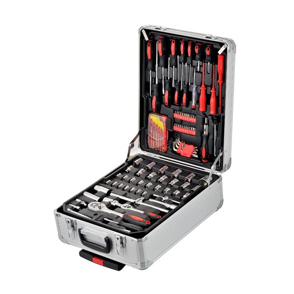 182 Piece Hand Toolbox Kit Set with Aluminium Trolley Case