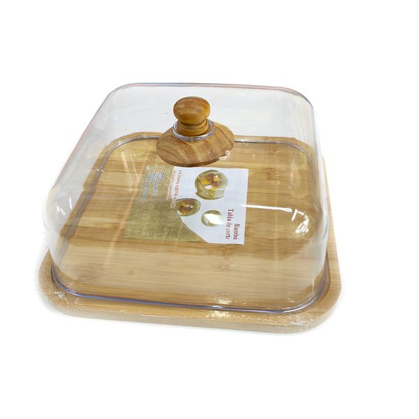 Square cake storage box cheese plate with lid-25cm