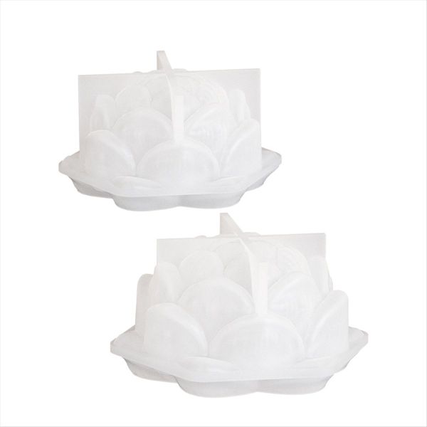 4PCS 3D Large Lotus Silicone Candle Mold DIY Handmade Flower Aromatherapy P