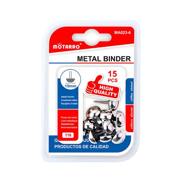 2 Pack High Quality 15 Pieces 15mm Silver Paper Binders