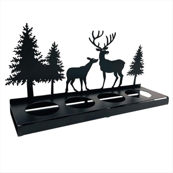 Candle Holder Wreath Black for Tea Light, Metal Modern