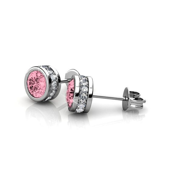 Dhia light Rose Glamour Stud Earrings made Crystals from Swarovski