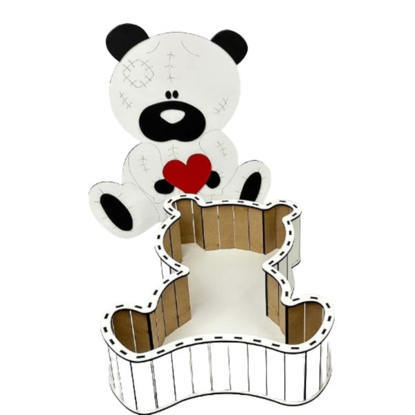 Laser-Cut Teddy Bear Gift Box - Baby Shower &amp; Newborn Keepsake Box